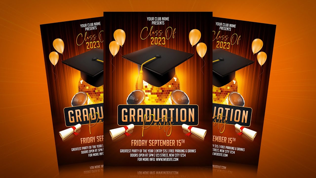 How To Design Graduation Party Flyer Photoshop Tutorial Youtube