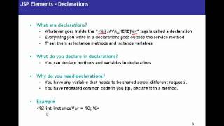 JSP(Java Server Pages) Tutorial 02 Elements - Declarations, Scriptlets, Expressions