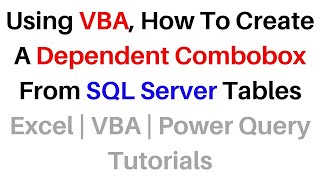 SQL Server Dependent Combobox in VBA Code