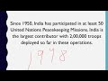 india s contribution in un peace keeping missions भारत का योगदान what are peace keeping missions