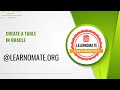 Create a table in Oracle | Learnomate Technologies