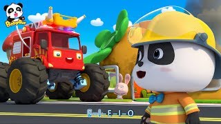 Fire Truck with a Long Hose | Firefighter Song | Nursery Rhymes | Kids Songs | Baby Cartoon |BabyBus