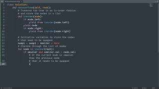Leetcode 99. Recover Binary Search Tree in Python | Python Leetcode | Python Coding Tutorial | ASMR