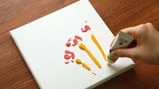 Easy Flowers Acrylic Painting Techniques for Beginners with Palette Knife 36｜Basic Tutorial