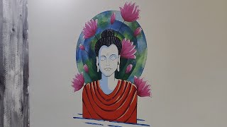 Buddha wall painting #shorts #wallpainting