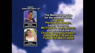 Rachael Pierre Louis-Joseph ~ Short Obituary