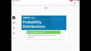 Probability Distributions (Lesson 12-4)