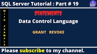 💡 DCL (Data Control Language) in SQL Server | GRANT & REVOKE Explained | SQL Server Tutorial