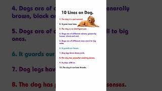 10 lines on dog in english/dog essay in english 10 lines/10 lines on dog/10 lines on my pet dog