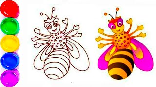 How to draw a bee Cara menggambar lebah BOLAJON uchun asalari rasmini chizish  Как нарисовать пчелу.