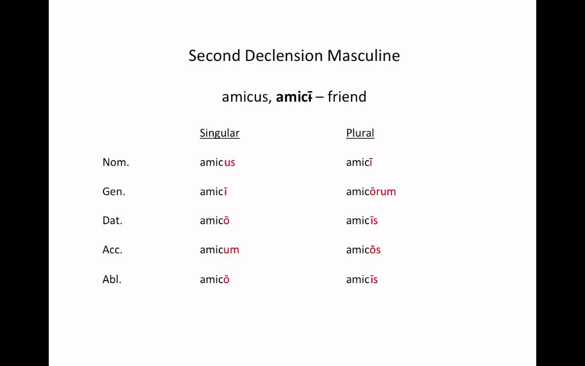 Latin Grammar - Second Declension Nouns - YouTube