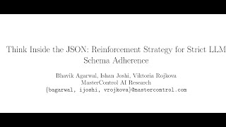 [QA] Think Inside the JSON: Reinforcement Strategy for Strict LLM Schema Adherence