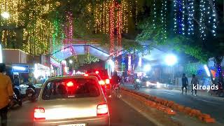 Drive from Nalanchira to Vazhuthacaud- Illuminated Thiruvananthapuram streets | Festival Season