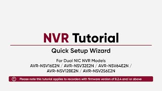 Diversity NVR Dual NIC Models Quick Setup Wizard