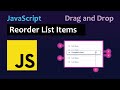 How to Reorder HTML List Items using Drag and Drop in Javascript | Draggable List