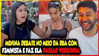 MENINA DEBATE NO MEIO DA RUA COM F3MlNl$T@ E FAZ ELA PASSAR VERGONHA