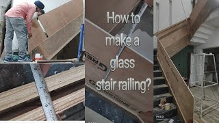 How to make a glass stair railing !! कांच की सीढ़ी की रेलिंग कैसे बनाते हैं !! Railing full details/