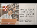 How to e-mail a potential supervisor (required for postgrad application) | Cambridge University