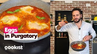 Eggs in purgatory: An easy and fast egg dish with tomato sauce