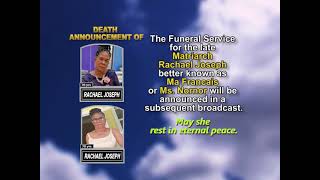 Rachael Joseph ~ Short Obituary