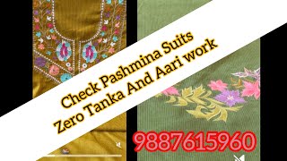 Chek Pashmina Suits Guarantee Vala Work