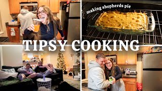 TIPSY COOKING LOL 🥂🥳 Making Shepherds Pie for My BIRTHDAY!