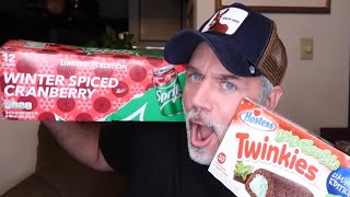 TRYING WINTER SPICED CRANBERRY SPRITE \u0026 MINT TWINKIES | LIMITED EDITION!