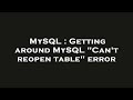 MySQL : Getting around MySQL 