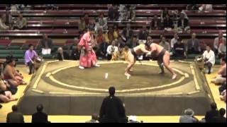 Ishiura vs Wakanoshima Day 3 Sumo Natsu Basho May 2014