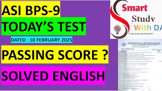 ASI BPS 9 TODAY'S PAPER by SPSC 10 February 2025 | ASI Sindh police Test