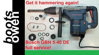 Boschhammer not hammering: GBH 5-40DE full service: full disassembly Thanks @deandohertygreaser