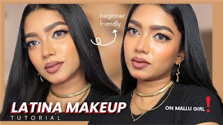 ✨LATINA MAKEUP TUTORIAL 💄 👄 | ഈ TRENDING MAKEUP ഇത്ര easy ആയിരുന്നോ😍⁉️ | Hanmade_stories2.0