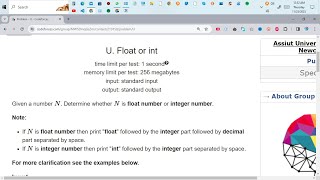 🔢 Codeforces | Sheet 1 Problem U - Float or Int | C++ Problem Solving Tutorial