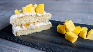 Thailand- Coconut Mango Layered Sponge Cake Recipe