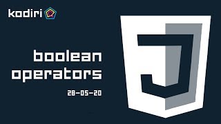 JS workshop: Boolean operators - 28-05-20