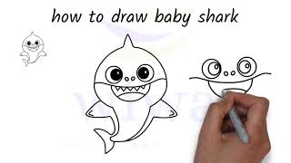 How to draw baby shark easy for kids step by step Wiwa Art