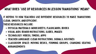 Transitions: Management in the Active Classroom