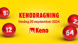 Keno fredag 20 september 2024 | Kenodragningen