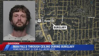 POLICE: Man falls through ceiling during Dothan home burglary, beaten with dog gate