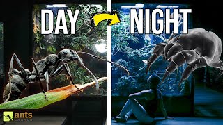 How My Giant Rainforest Vivarium Transforms at Night