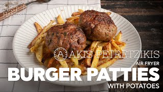 Burgers with Potatoes in the Air Fryer | Akis Petretzikis