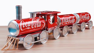 How to Make A Train Insane with cans 🚂 Cars at Home - DIY Toy Train #shorts