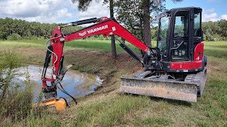 Mulching Around A Pond And Old Shed Demo