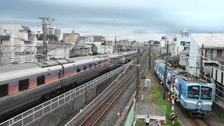 EF64-37牽引「信州カシオペア紀行」と並走する流鉄電車 2016-9-29