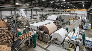 Inside a Giant Tissue Paper Plant 🏭 From Raw Wood Logs to Soft Facial Tissues – Complete Process