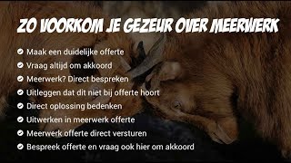 Offerte Training Vakmannen BONUS Omgaan met Meerwerk