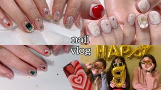 🎅🏽탦네일 브이로그🎄/ nailvlog / 크리스마스네일 / 겨울네일 /  케이스티파이케이스 / 스톤네일 / 인천맛집투어