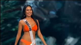 นิ้ง โศภิดา  รอบชุดว่ายน้ำ preliminary  สับขาบนจักวาร| Miss Universe 2018