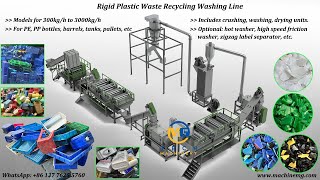 High Efficiency Rigid PE PP Plastic Washing Line for Recycling PP PE bottles tanks and crates