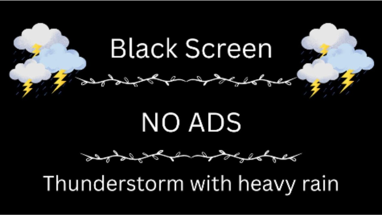 Thunderstorm Black Screen 12 Hours Youtube